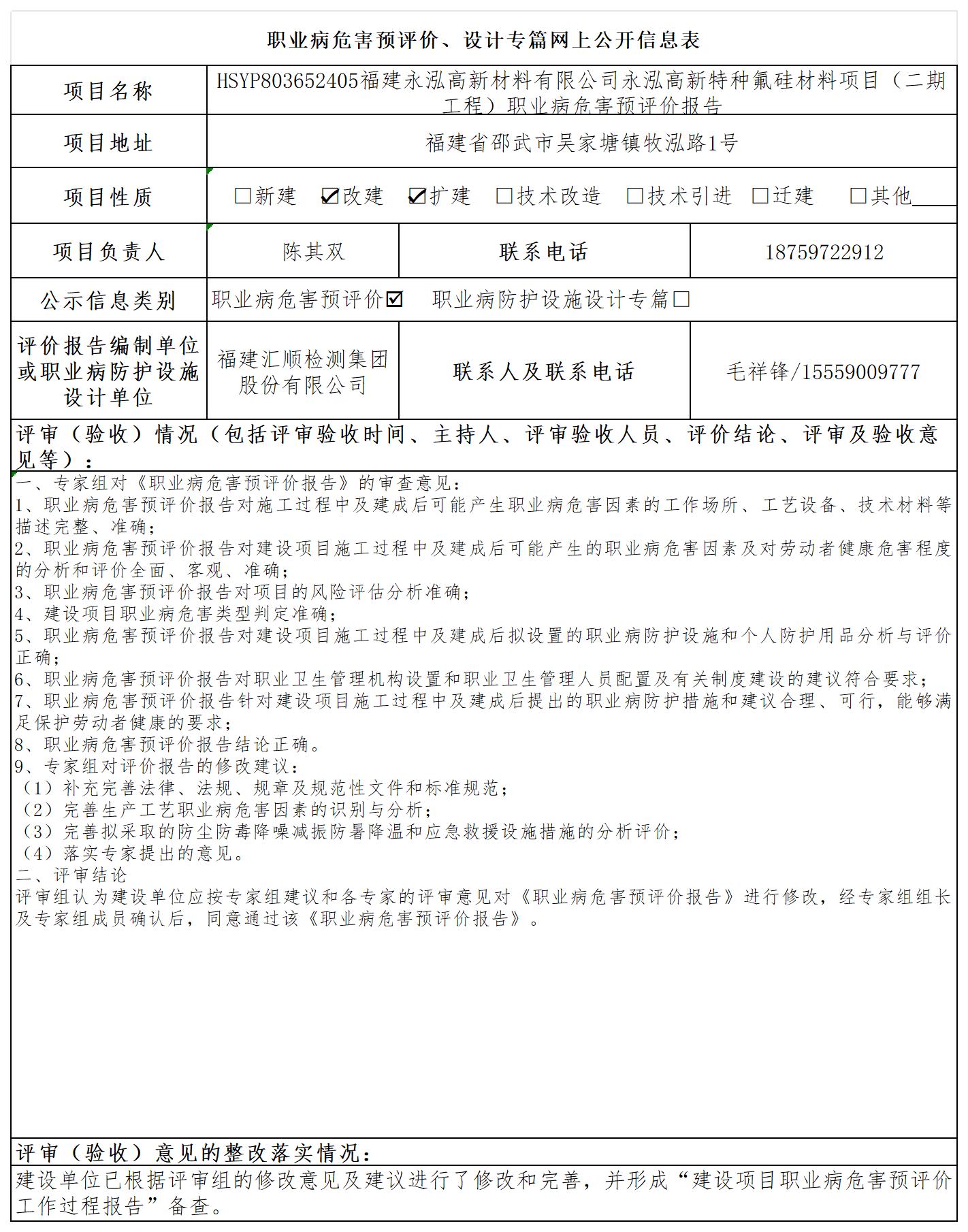 HSYP803652405福建永泓高新材料有限公司永泓高新特种氟硅材料项目（二期工程）预评公示页_职业病危害预评价、设计专篇网上公开信息表.jpg