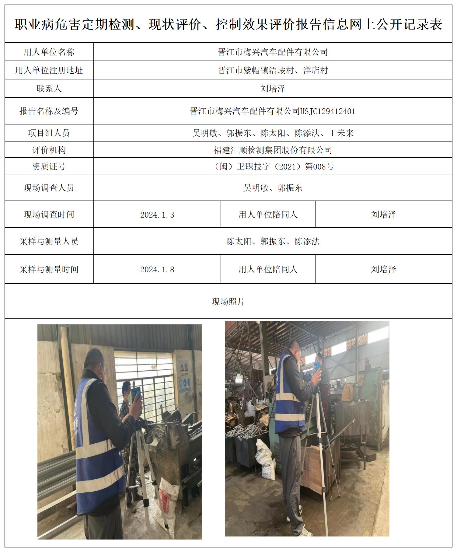 HSJC129412401晋江市梅兴汽车配件有限公司职业卫生技术服务报送卡及各类检测评价公示页_职业病危害定期检测、现状评价、控制效果评价报告网上公开信息表.jpg