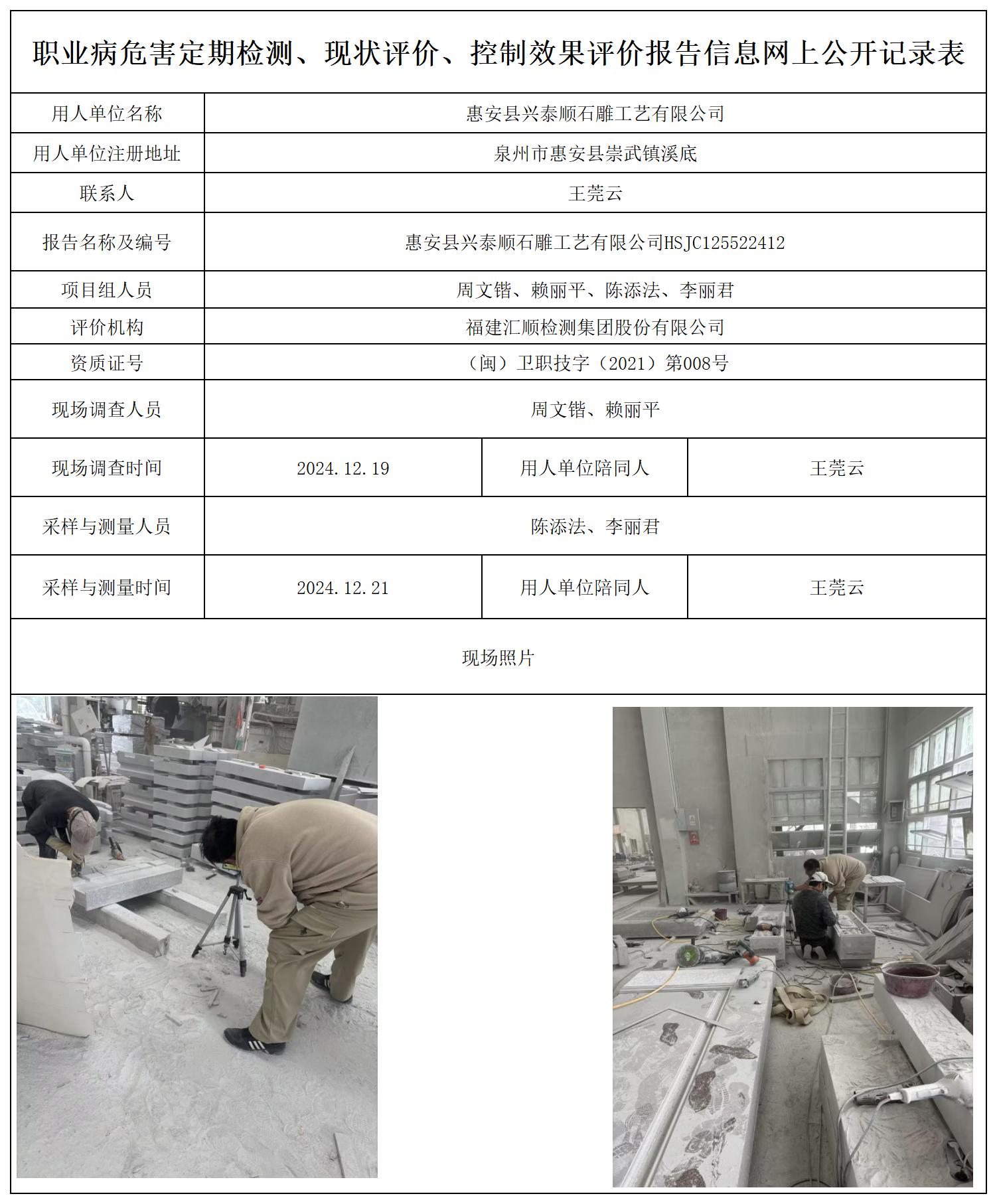 HSJC125522412惠安县兴泰顺石雕工艺有限公司职业病危害定期检测职业卫生技术服务报送卡及各类检测评价公示页_职业病危害定期检测、现状评价、控制效果评价报告网上公开信息表.jpg