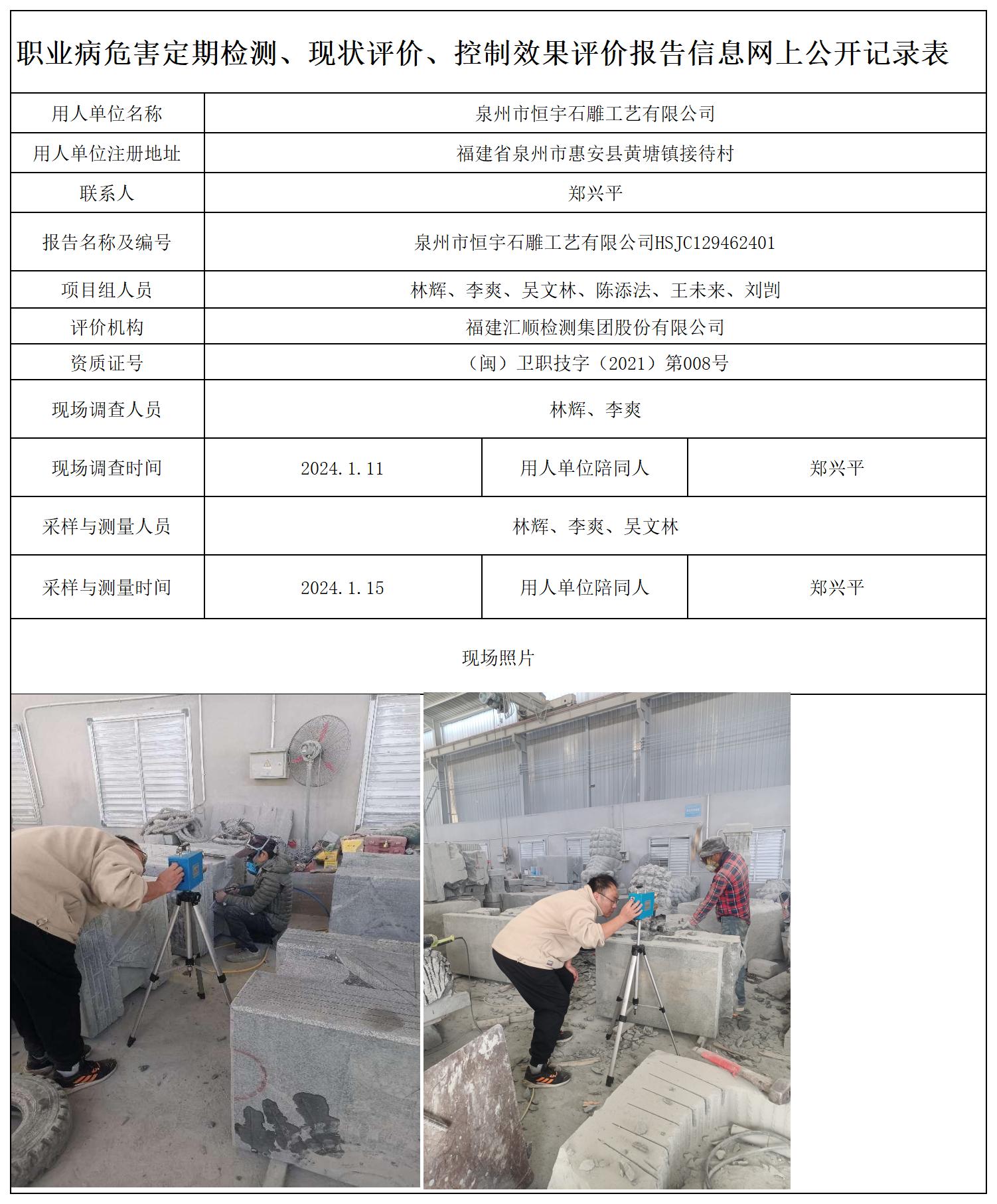 恒宇石雕 职业卫生技术服务报送卡及各类检测评价公示页20250412(1)_职业病危害定期检测、现状评价、控制效果评价报告网上公开信息表.jpg