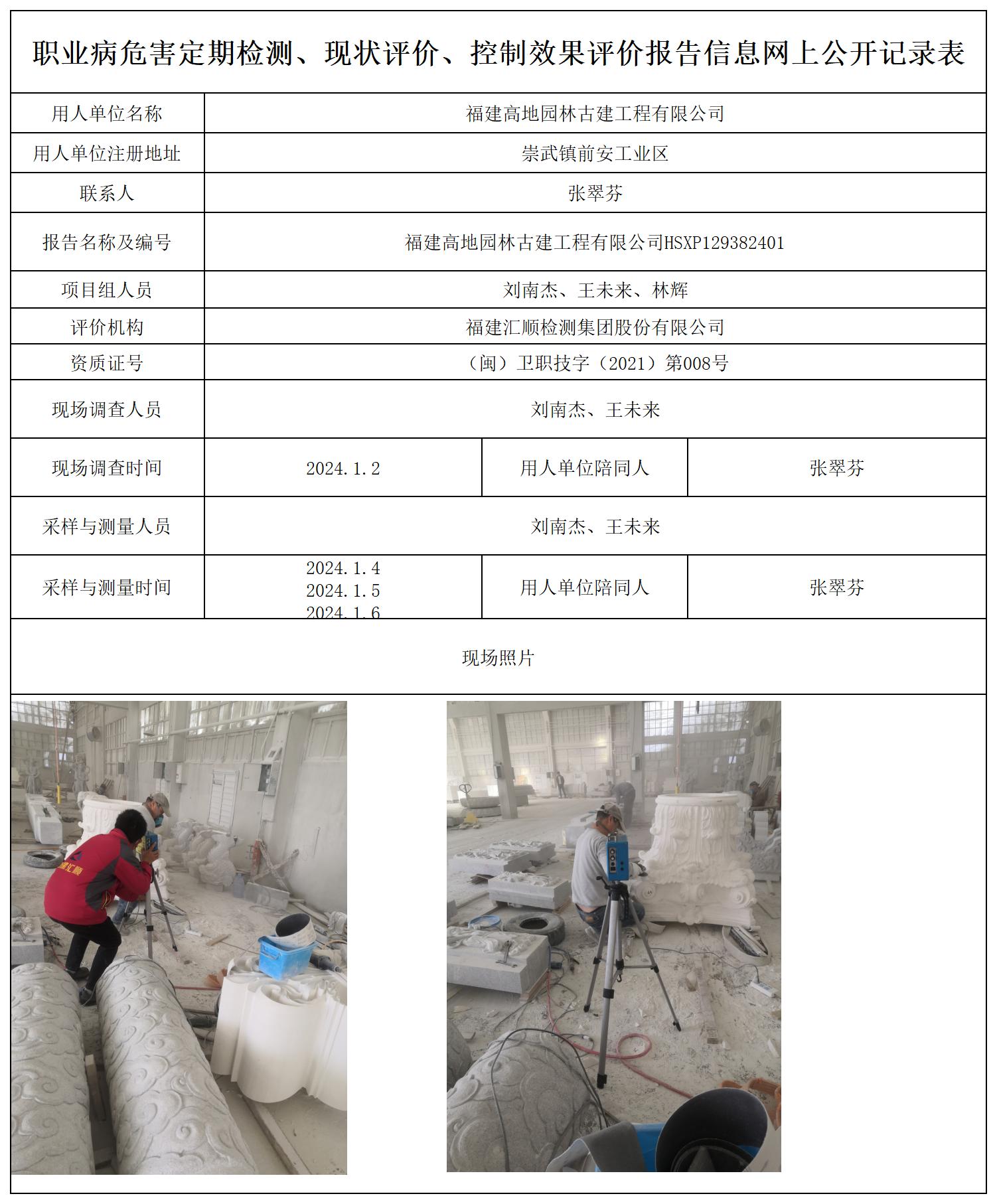 HSXP129382401福建高地园林古建工程有限公司职业卫生技术服务报送卡及各类检测评价公示页20250417(1)(2)_职业病危害定期检测、现状评价、控制效果评价报告网上公开信息表.jpg