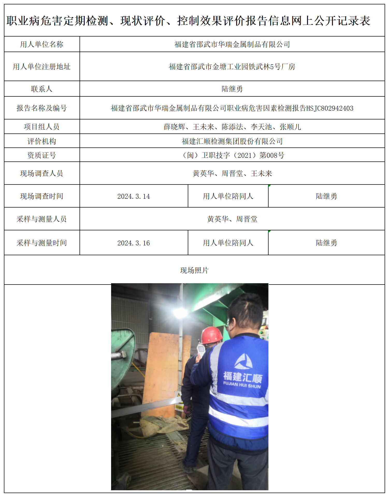 HSJC802942403福建省邵武市华瑞金属制品有限公司职业卫生技术服务报送卡及各类检测评价公示页-王安钦_职业病危害定期检测、现状评价、控制效果评价报告网上公开信息表.png