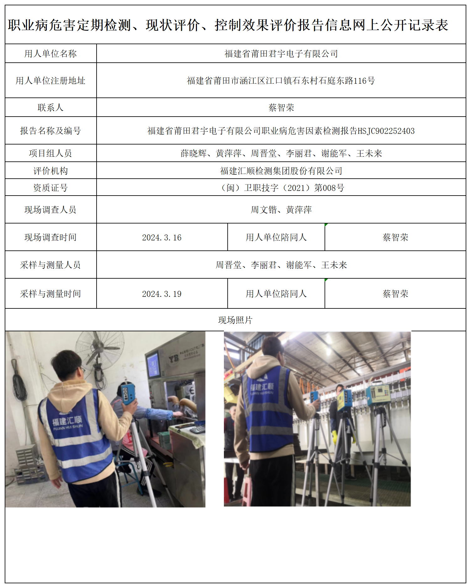 HSJC902252403福建省莆田君宇电子有限公司职业卫生技术服务报送卡及各类检测评价公示页-王安钦_职业病危害定期检测、现状评价、控制效果评价报告网上公开信息表.png