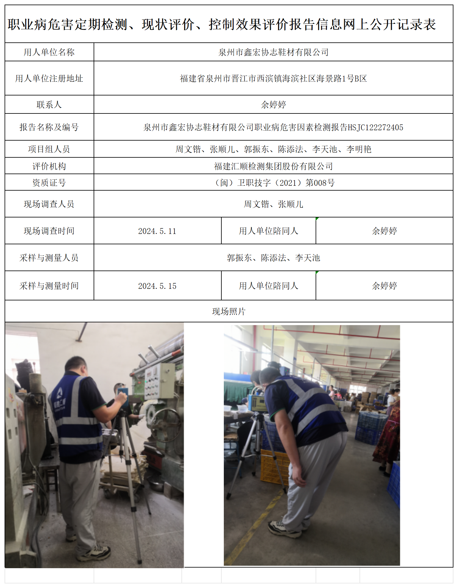 HSJC122272405泉州市鑫宏协志鞋材有限公司-职业卫生技术服务报送卡及各类检测评价公示页-王安钦_职业病危害定期检测、现状评价、控制效果评价报告网上公开信息表.png