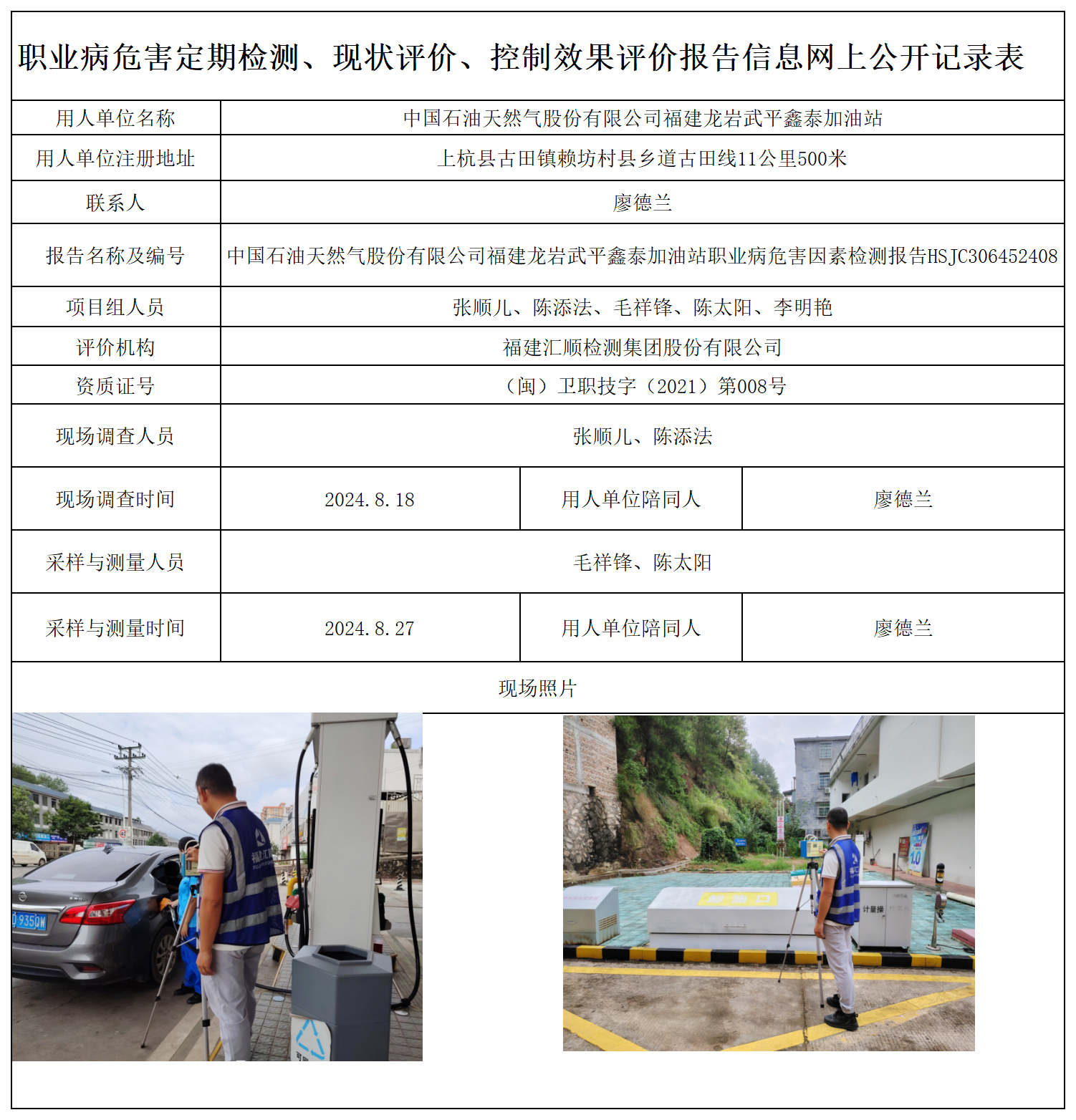 HSJC306452408中国石油天然气股份有限公司福建龙岩武平鑫泰加油站职业卫生技术服务报送卡及各类检测评价公示页-王安钦_职业病危害定期检测、现状评价、控制效果评价报告网上公开信息表.png