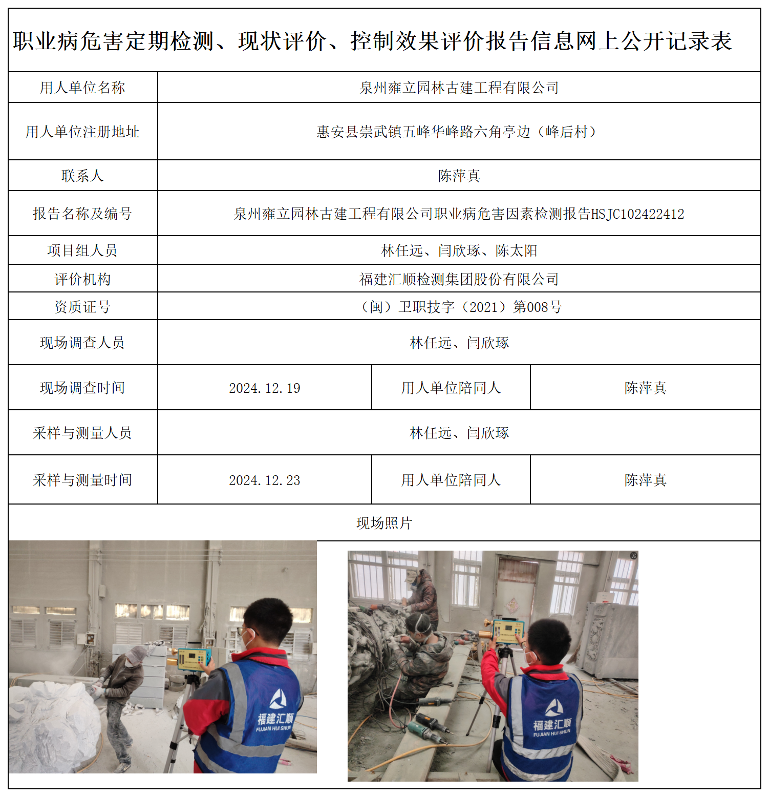 HSJC102422412泉州雍立园林古建工程有限公司-职业卫生技术服务报送卡及各类检测评价公示页-王安钦_职业病危害定期检测、现状评价、控制效果评价报告网上公开信息表.png
