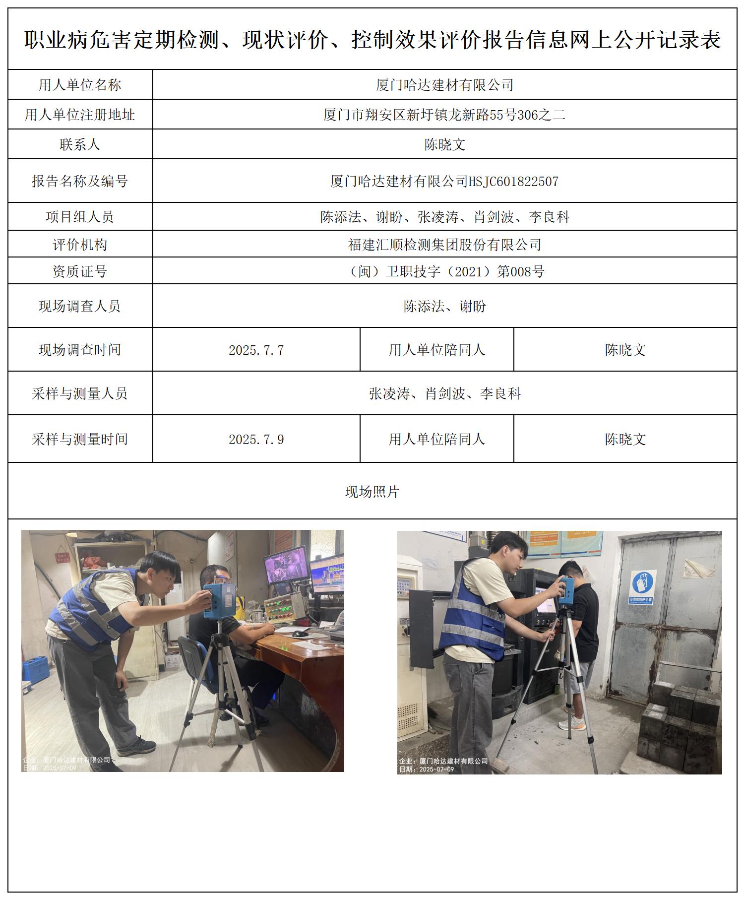 HSJC601822507厦门哈达建材有限公司---职业卫生技术服务报送卡_职业病危害定期检测、现状评价、控制效果评价报告网上公开信息表(1).jpg