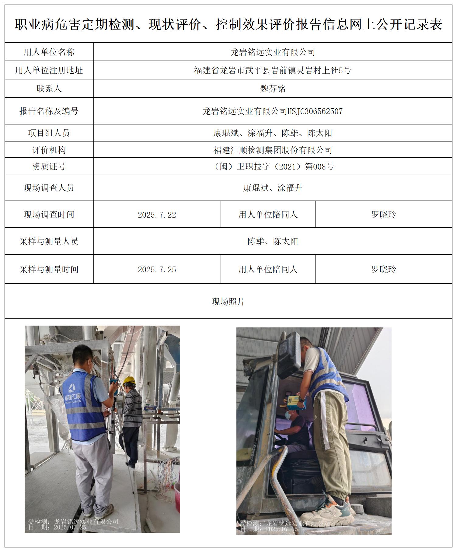 HSJC306562507龙岩铭远实业有限公司最新--报送卡_职业病危害定期检测、现状评价、控制效果评价报告网上公开信息表.jpg