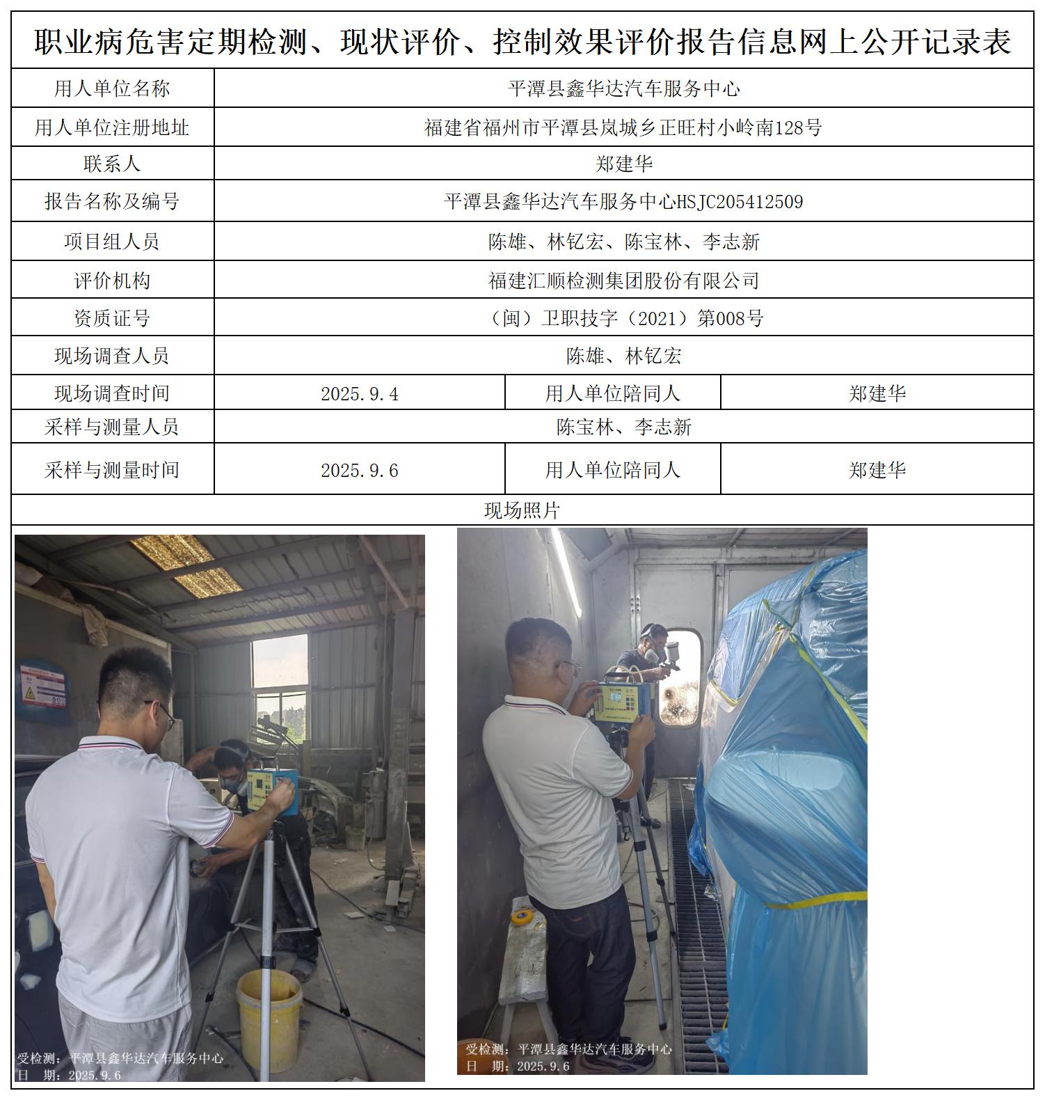 HSJC205412509平潭县鑫华达汽车服务中心职业卫生技术服务报送卡及各类检测评价公示页_职业病危害定期检测、现状评价、控制效果评价报告网上公开信息表.jpg