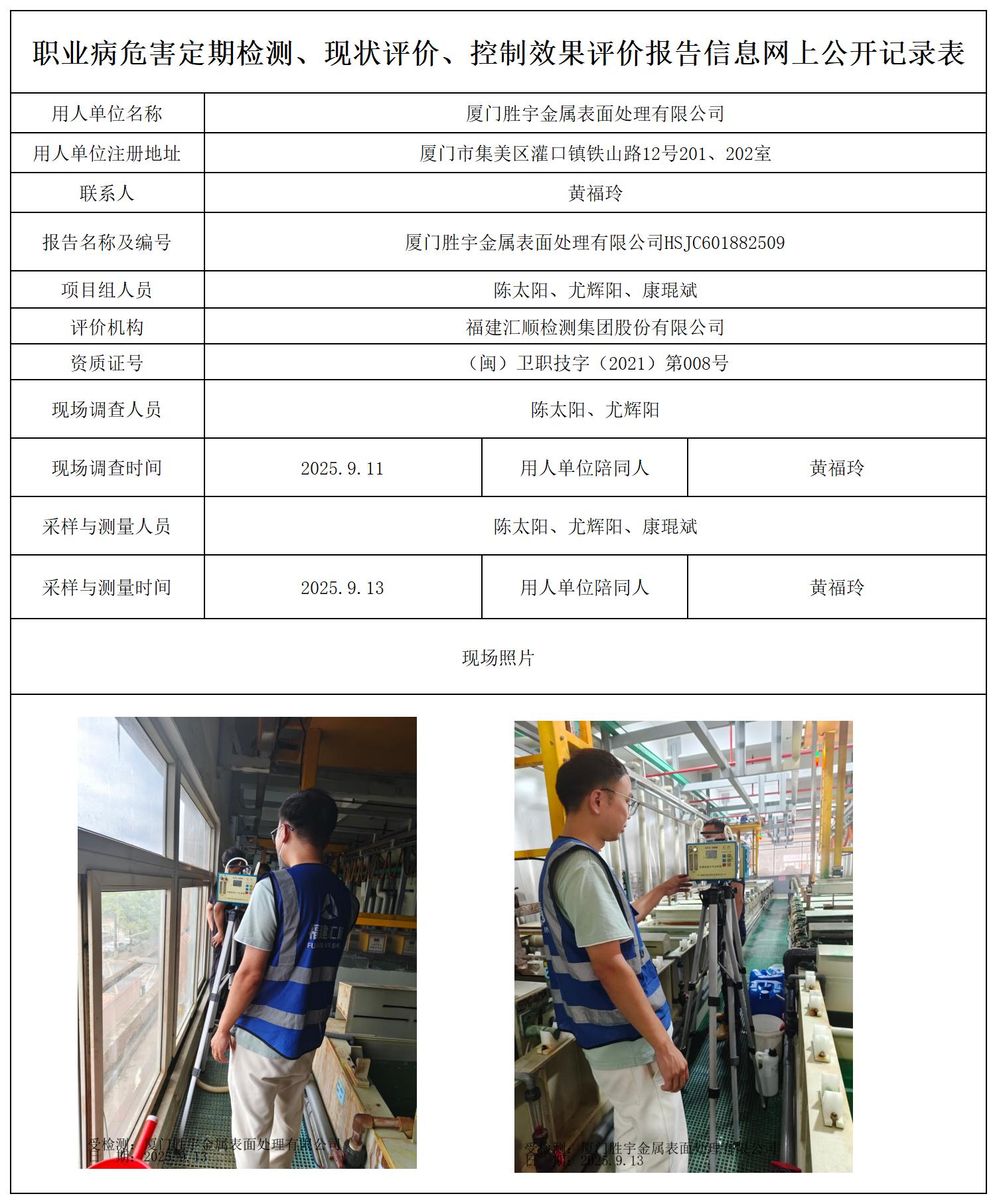 HSJC601882509厦门胜宇金属表面处理有限公司最新--报送卡_职业病危害定期检测、现状评价、控制效果评价报告网上公开信息表.jpg