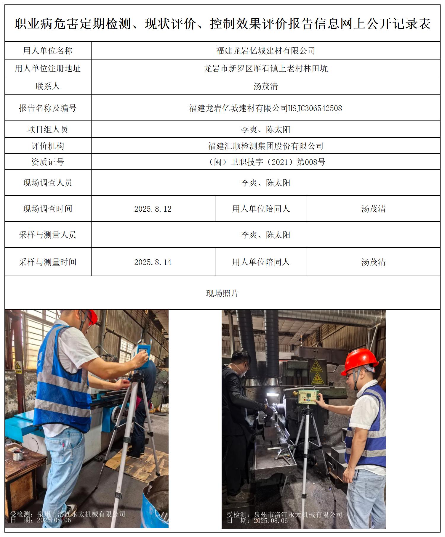 HSJC306542508 福建龙岩亿城建材有限公司最新--报送卡_职业病危害定期检测、现状评价、控制效果评价报告网上公开信息表.jpg