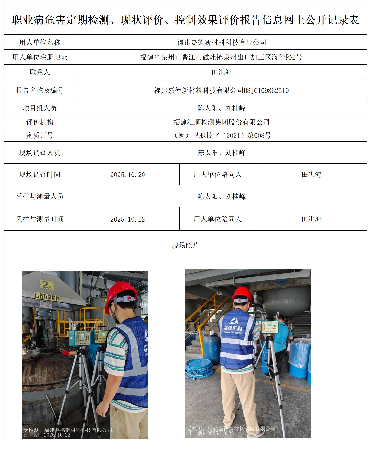HSJC109862510福建嘉德新材料科技有限公司最新--报送卡_职业病危害定期检测、现状评价、控制效果评价报告网上公开信息表.jpg